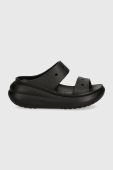 Шльопанці Crocs Classic Crush Sandal жіночі колір чорний на платформі 207670 207670.001-001