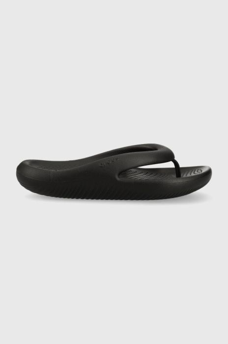 В'єтнамки Crocs Mellow Slide жіночі колір чорний на плоскому ходу 208437 В'єтнамки Crocs Mellow Slide жіночі колір чорний на плоскому ходу 208437
