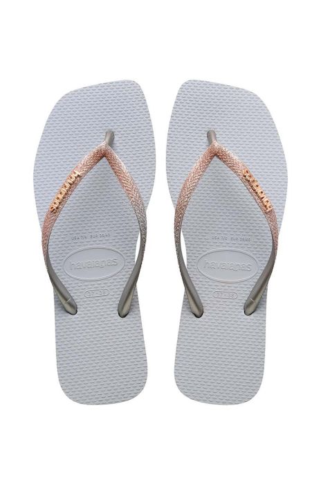 В'єтнамки Havaianas SQUARE GLITTER жіночі колір сірий на плоскому ходу 4148102.3498
