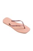 В'єтнамки Havaianas SLIM SQUARE LOGO METALLIC жіночі колір рожевий на плоскому ходу 4148257