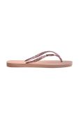 В'єтнамки Havaianas SLIM SQUARE LOGO METALLIC жіночі колір рожевий на плоскому ходу 4148257