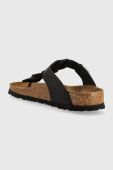 Шкіряні в'єтнамки Birkenstock жіночі колір чорний на плоскому ходу 1021349-black