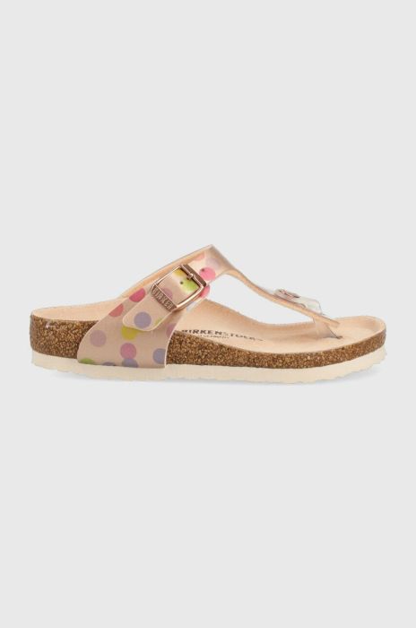 Дитячі в'єтнамки Birkenstock колір золотий (3039240) Дитячі в'єтнамки Birkenstock колір золотий (3039240)