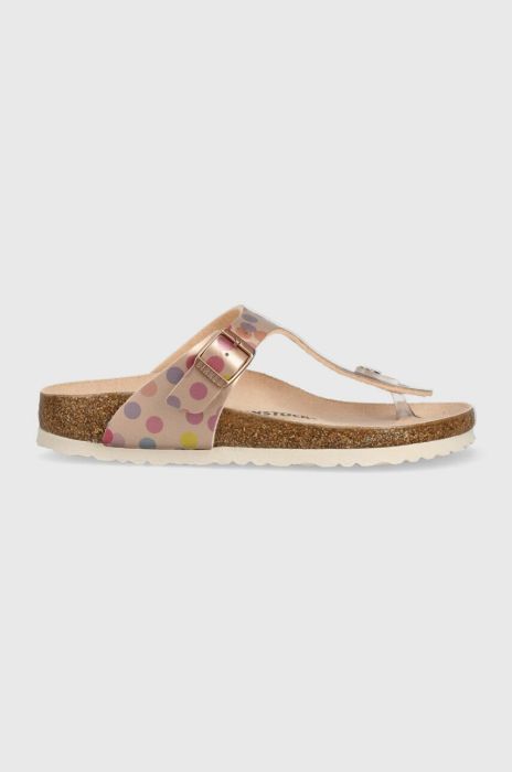 Дитячі в'єтнамки Birkenstock Gizeh колір золотий (3056733) Дитячі в'єтнамки Birkenstock Gizeh колір золотий (3056733)