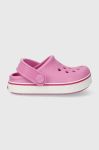 Дитячі шльопанці Crocs CROCBAND CLEAN CLOG колір рожевий