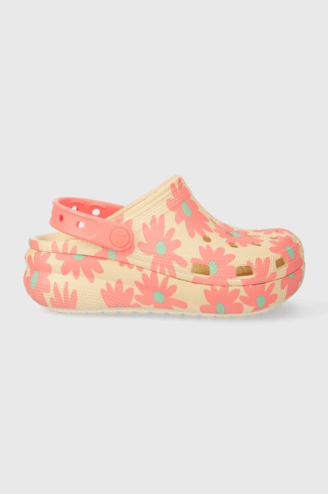 Дитячі шльопанці Crocs CLASSIC CUTIE RETRO колір рожевий Дитячі шльопанці Crocs CLASSIC CUTIE RETRO колір рожевий
