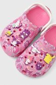 Дитячі шльопанці Crocs CLASSIC HELLO KITTY колір рожевий
