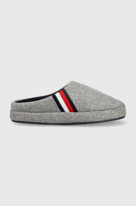 Тапочки Tommy Hilfiger Fm0fm04346 Corporate Hilfiger Homeslipper колір сірий Тапочки Tommy Hilfiger Fm0fm04346 Corporate Hilfiger Homeslipper колір сірий