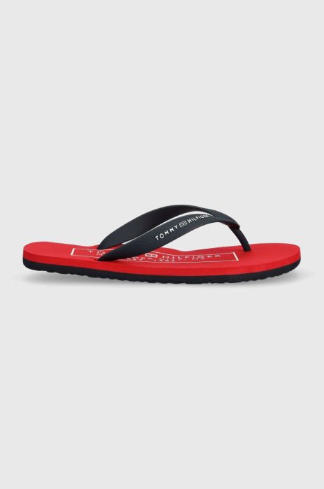 В'єтнамки Tommy Hilfiger RUBBER HILFIGER BEACH SANDAL чоловічі колір синій FM0FM04468 В'єтнамки Tommy Hilfiger RUBBER HILFIGER BEACH SANDAL чоловічі колір синій FM0FM04468