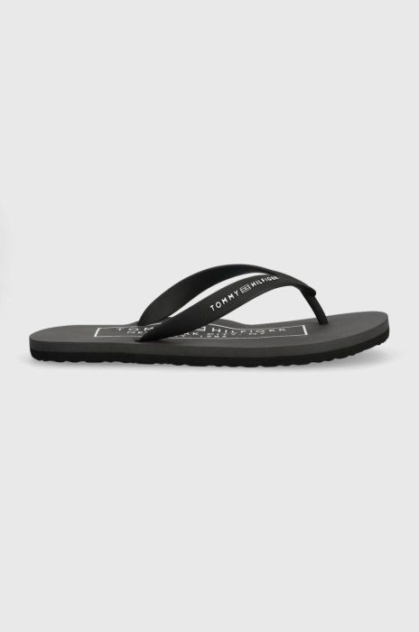 В'єтнамки Tommy Hilfiger RUBBER HILFIGER BEACH SANDAL чоловічі колір чорний FM0FM04468 В'єтнамки Tommy Hilfiger RUBBER HILFIGER BEACH SANDAL чоловічі колір чорний FM0FM04468