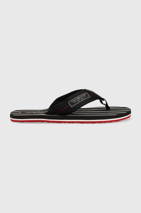 В'єтнамки Tommy Hilfiger PATCH HILFIGER BEACH SANDAL чоловічі колір чорний FM0FM04470 В'єтнамки Tommy Hilfiger PATCH HILFIGER BEACH SANDAL чоловічі колір чорний FM0FM04470