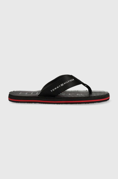 В'єтнамки Tommy Hilfiger MASSAGE FOOTBED BEACH SANDAL чоловічі колір чорний FM0FM04474 В'єтнамки Tommy Hilfiger MASSAGE FOOTBED BEACH SANDAL чоловічі колір чорний FM0FM04474