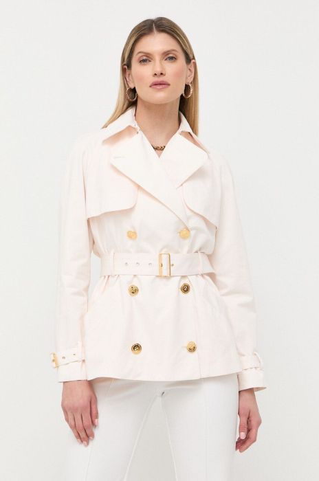 Куртка Elisabetta Franchi жіноча колір бежевий перехідна Куртка Elisabetta Franchi жіноча колір бежевий перехідна