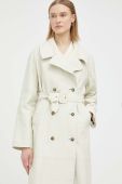 Шкіряний плащ Herskind Lunar жіночий колір бежевий перехідний oversize