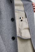 Пальто з домішкою вовни BOSS колір сірий перехідний oversize Пальто з домішкою вовни BOSS колір сірий перехідний oversize