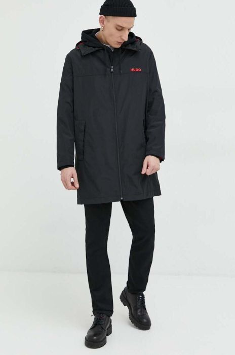 Куртка HUGO чоловіча колір чорний перехідна (3077675) Куртка HUGO чоловіча колір чорний перехідна (3077675)