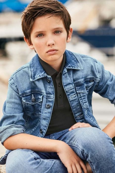 Дитяча джинсова куртка Mayoral колір блакитний (2965129) Дитяча джинсова куртка Mayoral колір блакитний (2965129)