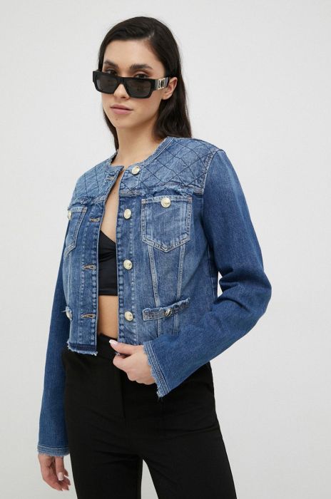 Джинсова куртка Guess жіноча перехідна колір блакитний (2951120)