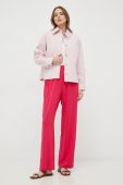 Джинсова куртка Weekend Max Mara жіноча колір рожевий перехідна Джинсова куртка Weekend Max Mara жіноча колір рожевий перехідна