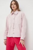 Джинсова куртка Weekend Max Mara жіноча колір рожевий перехідна Джинсова куртка Weekend Max Mara жіноча колір рожевий перехідна