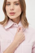 Джинсова куртка Weekend Max Mara жіноча колір рожевий перехідна Джинсова куртка Weekend Max Mara жіноча колір рожевий перехідна