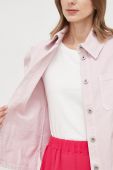Джинсова куртка Weekend Max Mara жіноча колір рожевий перехідна Джинсова куртка Weekend Max Mara жіноча колір рожевий перехідна