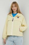 Куртка Tommy Jeans жіноча колір жовтий перехідна Куртка Tommy Jeans жіноча колір жовтий перехідна