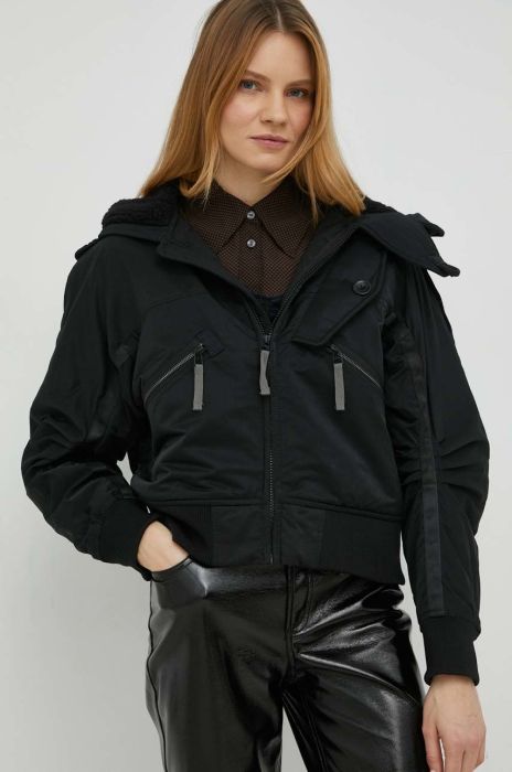 Куртка G-Star Raw жіноча колір чорний перехідна oversize Куртка G-Star Raw жіноча колір чорний перехідна oversize