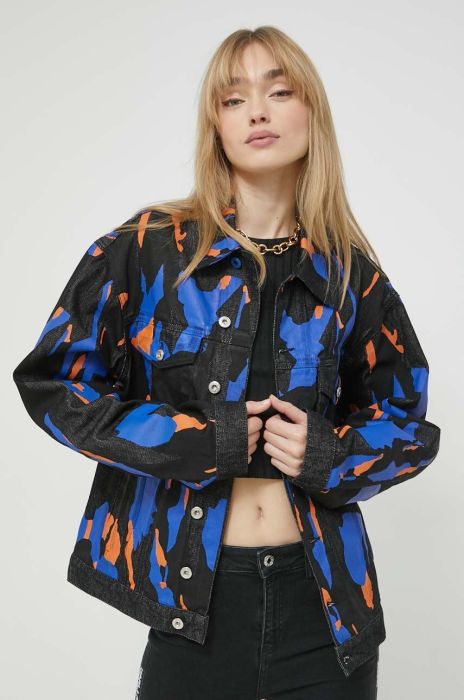 Джинсова куртка Karl Lagerfeld Jeans жіноча перехідна колір барвистий (2979714) Джинсова куртка Karl Lagerfeld Jeans жіноча перехідна колір барвистий (2979714)