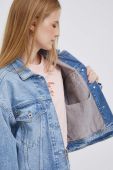 Джинсова куртка Pepe Jeans Turner Rainbow жіноча перехідна oversize колір блакитний Джинсова куртка Pepe Jeans Turner Rainbow жіноча перехідна oversize колір блакитний