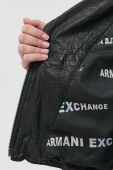 Шкіряна куртка Armani Exchange жіноча колір чорний перехідна Шкіряна куртка Armani Exchange жіноча колір чорний перехідна