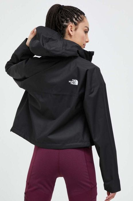 Куртка outdoor The North Face Cropped Quest колір чорний перехідна oversize Куртка outdoor The North Face Cropped Quest колір чорний перехідна oversize