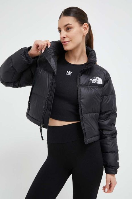 Пухова куртка The North Face NUPTSE SHORT JACKET жіноча колір чорний зимова Пухова куртка The North Face NUPTSE SHORT JACKET жіноча колір чорний зимова