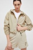 Куртка Fila жіноча колір бежевий перехідна oversize Куртка Fila жіноча колір бежевий перехідна oversize