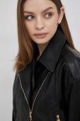 Шкіряна куртка Emporio Armani жіноча колір чорний перехідна (3136859) Шкіряна куртка Emporio Armani жіноча колір чорний перехідна (3136859)