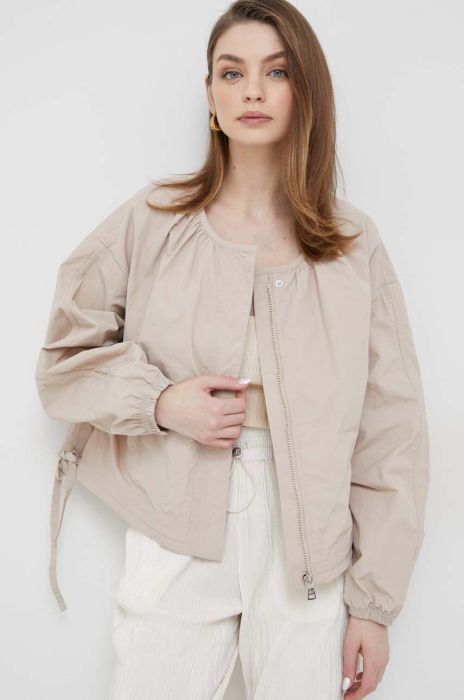 Куртка Dkny жіноча колір бежевий перехідна (3128161) Куртка Dkny жіноча колір бежевий перехідна (3128161)