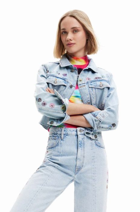 Джинсова куртка Desigual жіноча перехідна колір блакитний (3144454) Джинсова куртка Desigual жіноча перехідна колір блакитний (3144454)