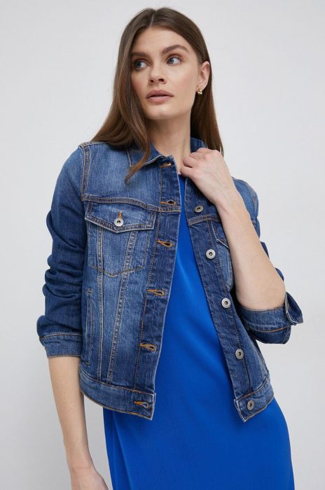 Джинсова куртка United Colors of Benetton жіноча перехідна колір блакитний (3122779) Джинсова куртка United Colors of Benetton жіноча перехідна колір блакитний (3122779)
