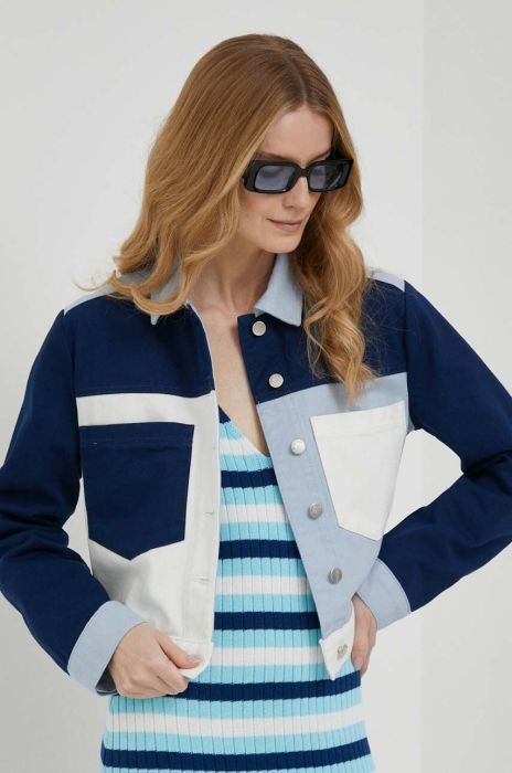 Джинсова куртка United Colors of Benetton жіноча перехідна колір блакитний (3282569) Джинсова куртка United Colors of Benetton жіноча перехідна колір блакитний (3282569)