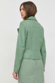 Шкіряна куртка BOSS жіноча колір зелений перехідна (3140093) Шкіряна куртка BOSS жіноча колір зелений перехідна (3140093)