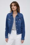 Джинсова куртка Tommy Hilfiger жіноча перехідна колір блакитний Джинсова куртка Tommy Hilfiger жіноча перехідна колір блакитний