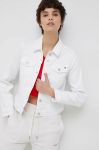 Джинсова куртка Tommy Hilfiger жіноча колір білий перехідна Джинсова куртка Tommy Hilfiger жіноча колір білий перехідна