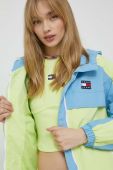 Куртка Tommy Jeans жіноча колір зелений перехідна Куртка Tommy Jeans жіноча колір зелений перехідна