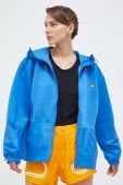 Спортивна куртка adidas by Stella McCartney перехідна oversize колір блакитний Спортивна куртка adidas by Stella McCartney перехідна oversize колір блакитний
