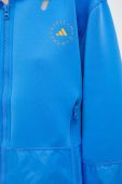 Спортивна куртка adidas by Stella McCartney перехідна oversize колір блакитний Спортивна куртка adidas by Stella McCartney перехідна oversize колір блакитний