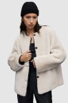 Двостороння куртка AllSaints жіноча колір бежевий перехідна Двостороння куртка AllSaints жіноча колір бежевий перехідна