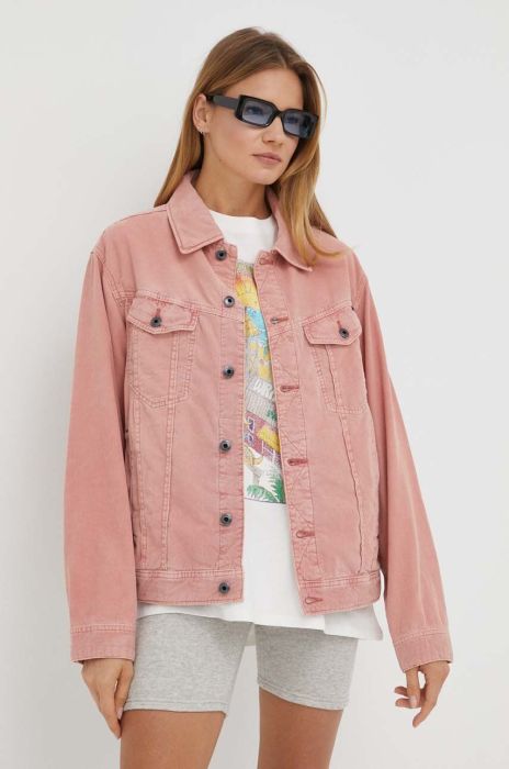 Куртка G-Star Raw жіноча колір рожевий перехідна Куртка G-Star Raw жіноча колір рожевий перехідна