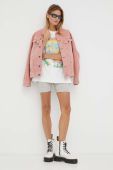 Куртка G-Star Raw жіноча колір рожевий перехідна Куртка G-Star Raw жіноча колір рожевий перехідна