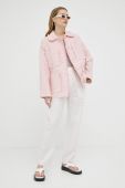 Куртка Samsoe Samsoe жіноча колір рожевий перехідна Куртка Samsoe Samsoe жіноча колір рожевий перехідна