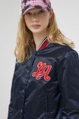 Куртка-бомбер Superdry жіночий колір синій перехідна Куртка-бомбер Superdry жіночий колір синій перехідна